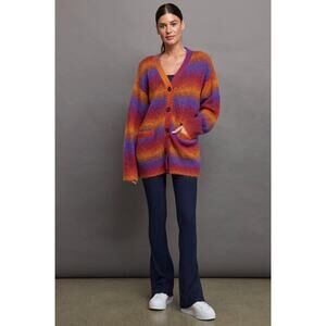 NWT Carbon38 Ombre Cardigan Pink Purple Yellow Size Small